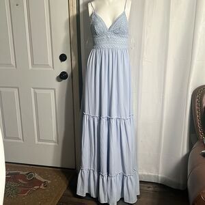 NEW -Southern fried chics - Maxi  baby blue women's dress size S